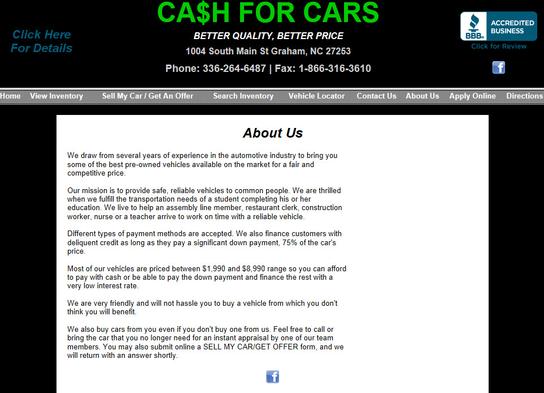 Cash for Cars - NC