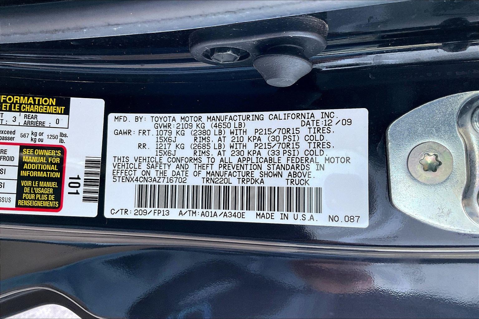 2010 Toyota Tacoma 2WD Regular Cab