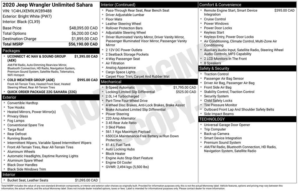 2020 Jeep Wrangler Unlimited Sahara