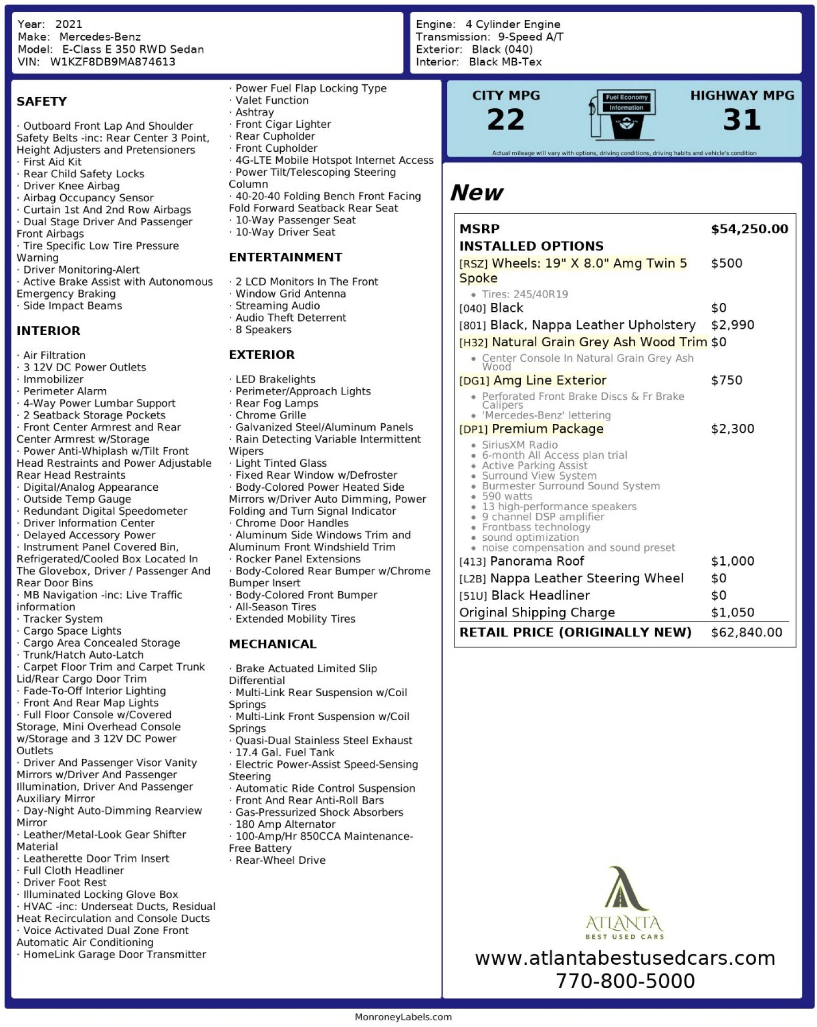 2021 Mercedes-Benz E 350 Sedan