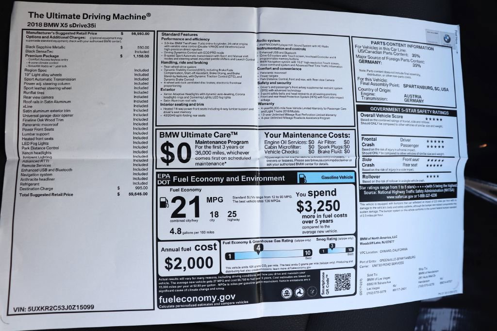 2018 BMW X5 sDrive35i