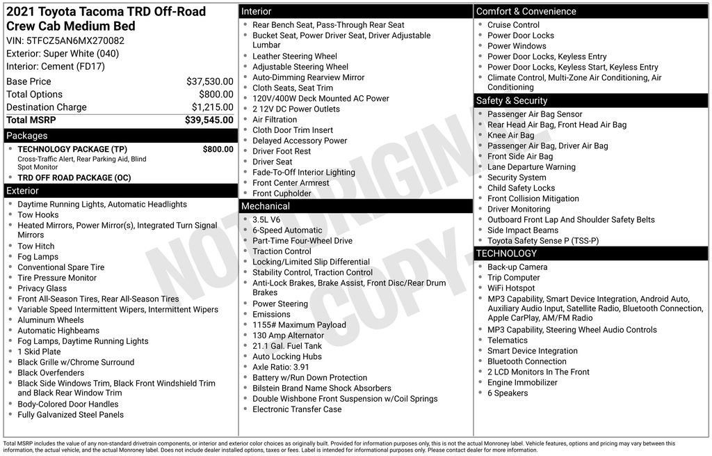 2021 Toyota Tacoma TRD Off-Road