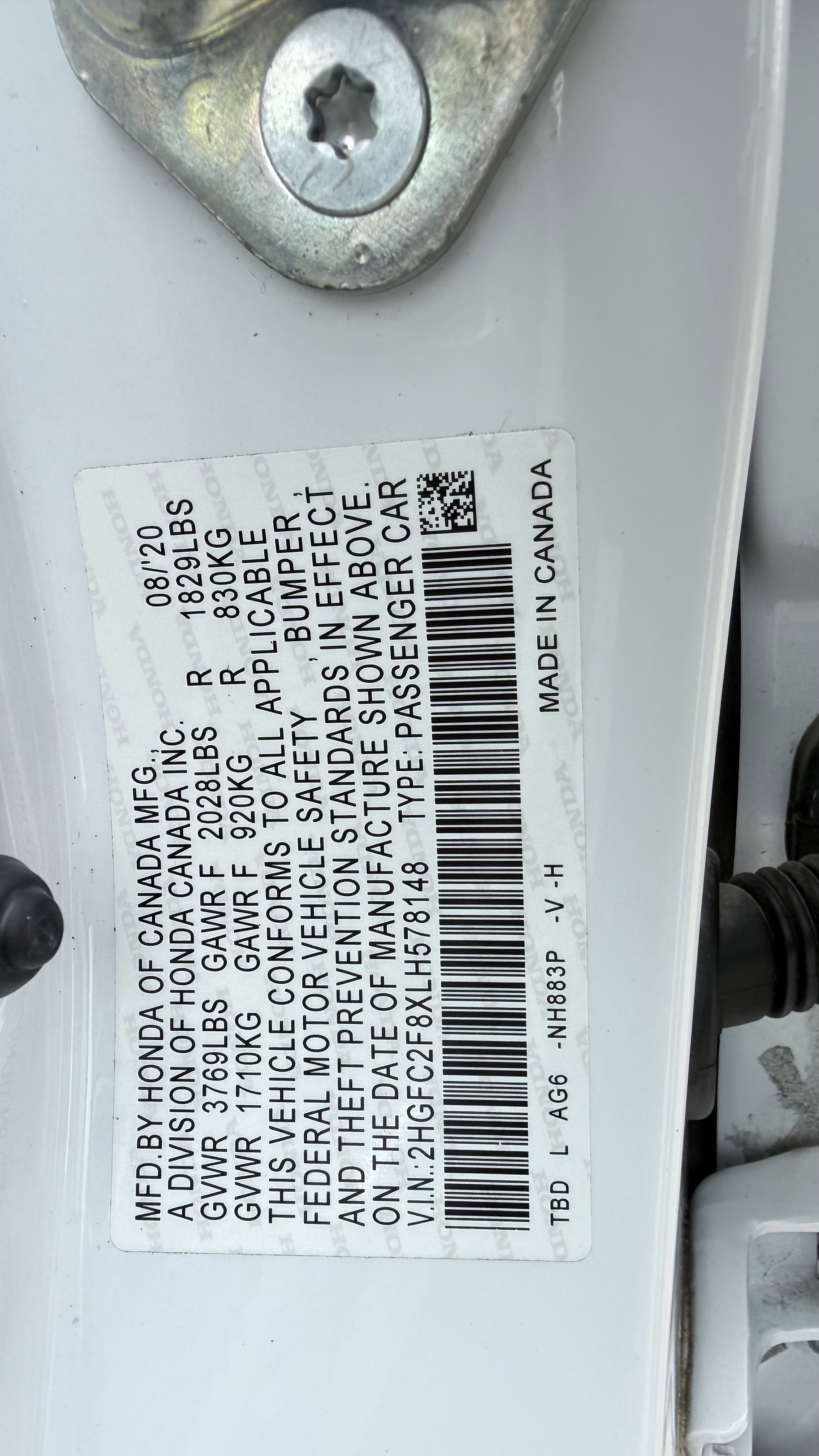 2020 Honda Civic Sport