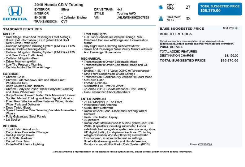 2019 Honda Cr-V Touring