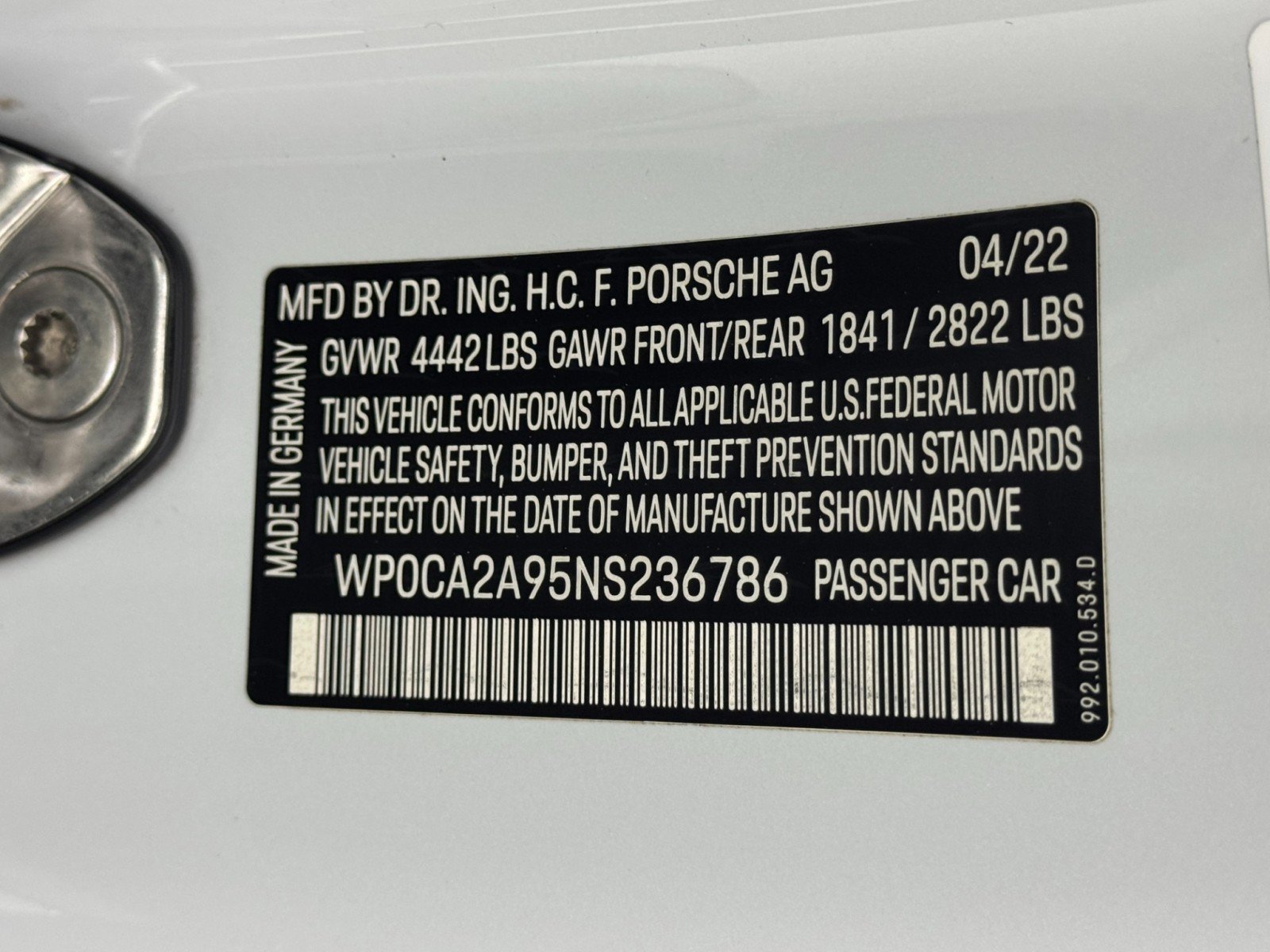 2022 Porsche 911 Carrera