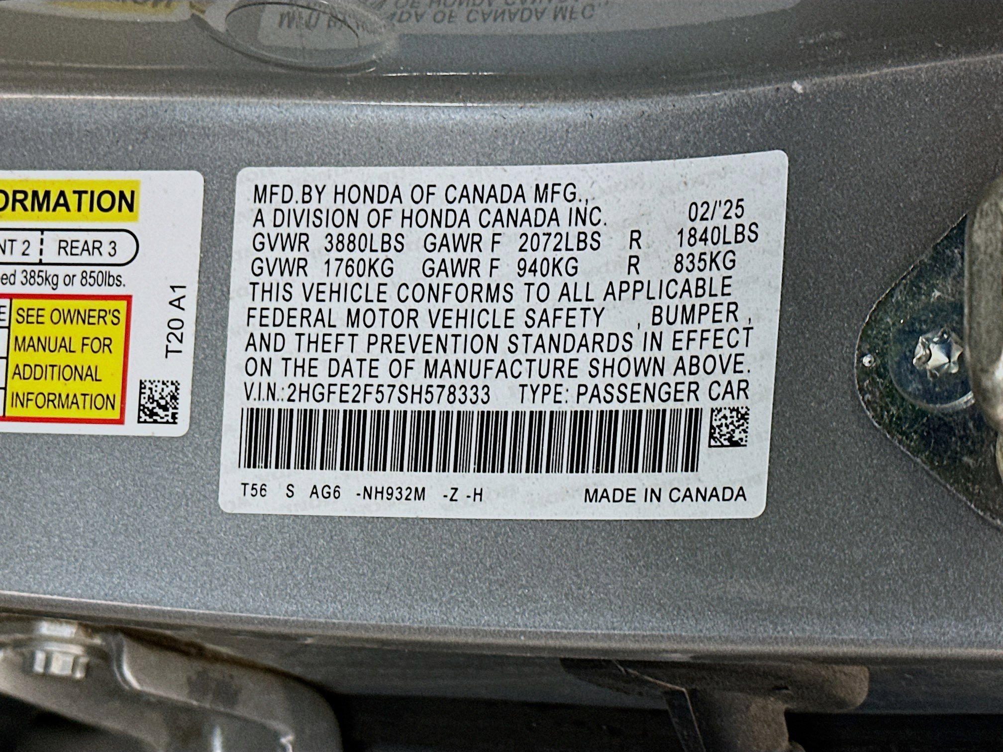 2025 Honda Civic Sport