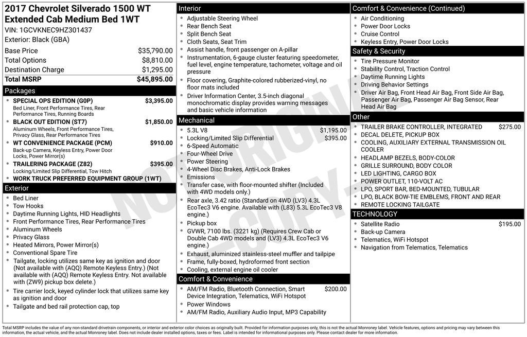 2017 Chevrolet Silverado 1500 W/T