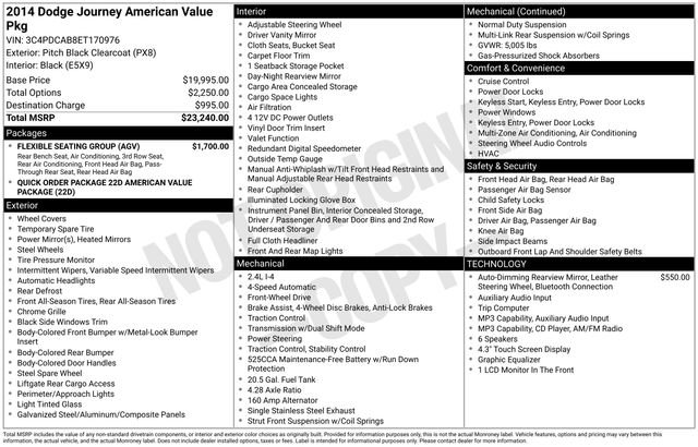2014 Dodge Journey American Value Package
