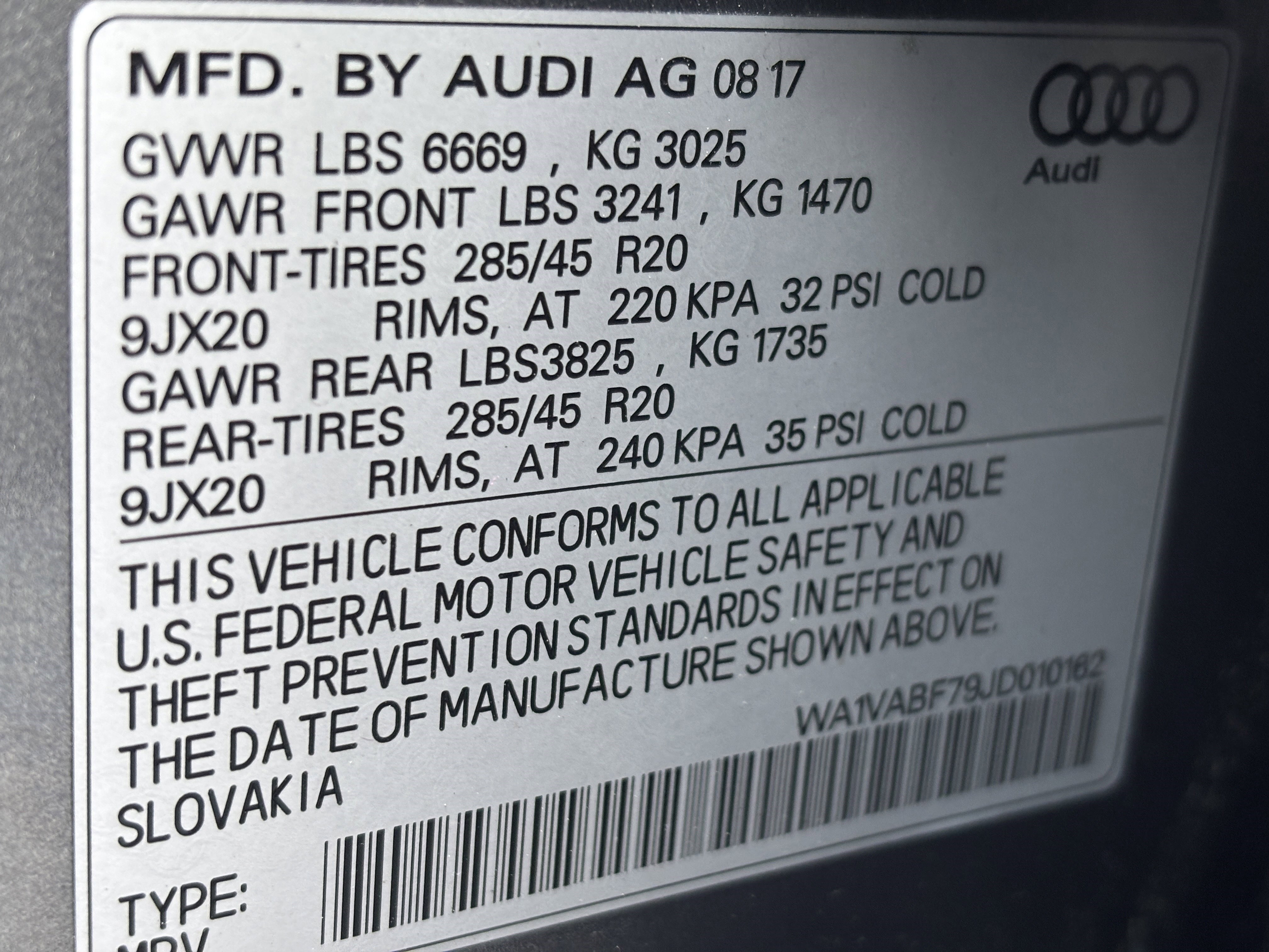 2018 Audi Q7 3.0T Prestige