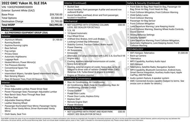 2022 GMC Yukon XL SLE