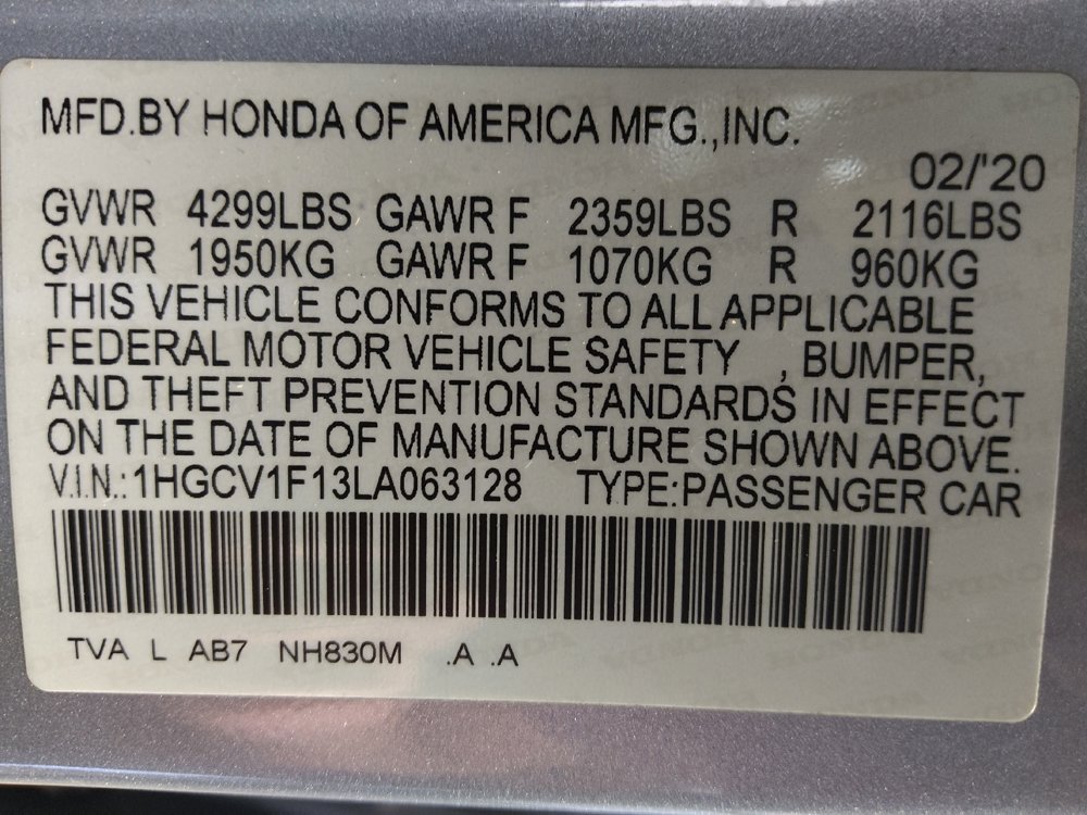 2020 Honda Accord LX