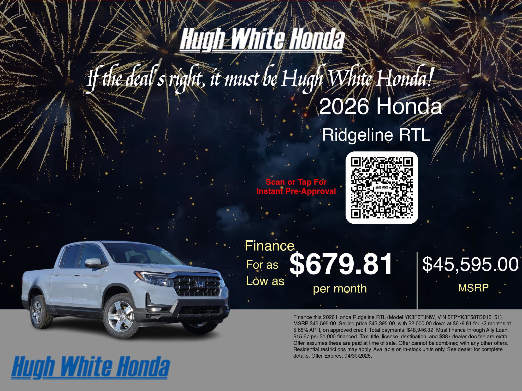 2026 Honda Ridgeline RTL