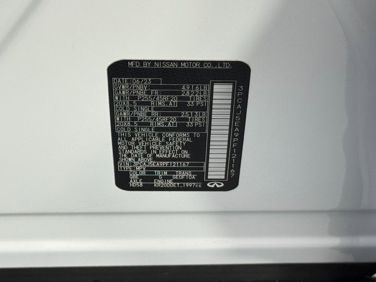 2023 INFINITI Qx50 Sensory