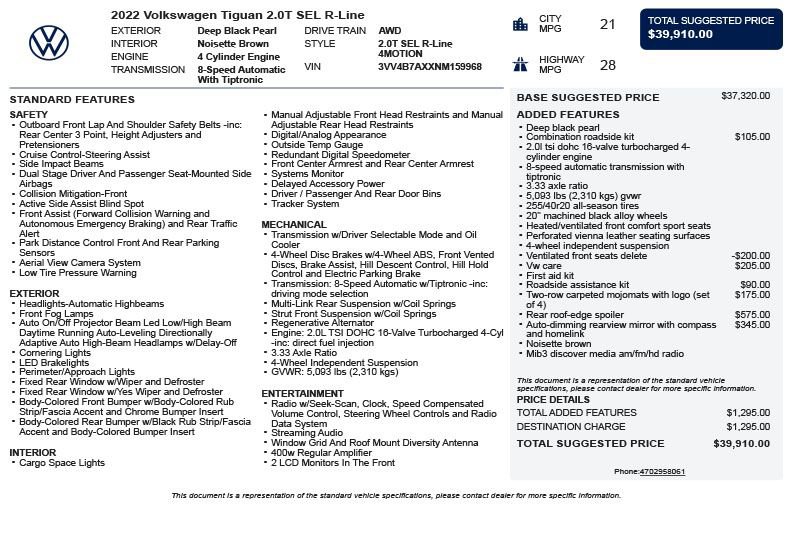 2022 Volkswagen Tiguan SEL R-Line
