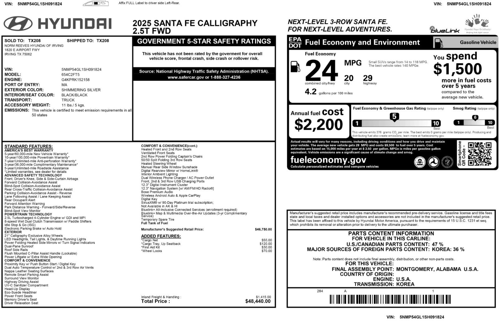 2025 Hyundai Santa Fe Calligraphy