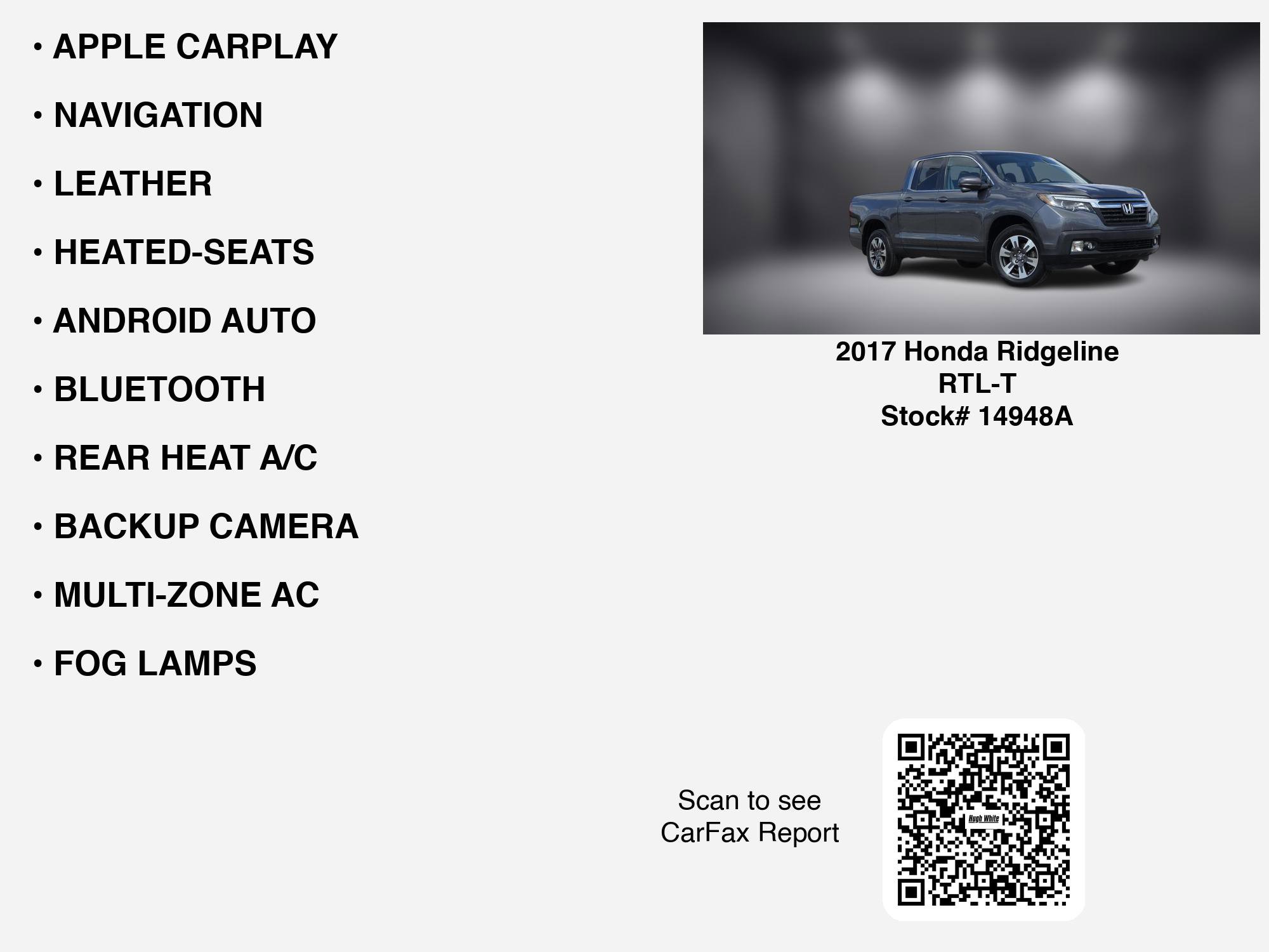 2017 Honda Ridgeline RTL-T