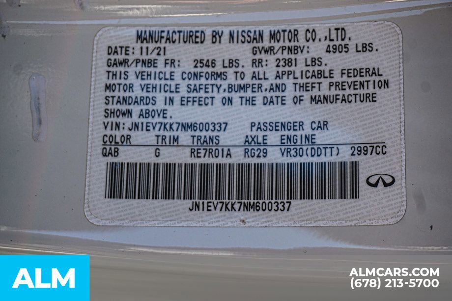 2022 INFINITI Q60 3.0t Luxe