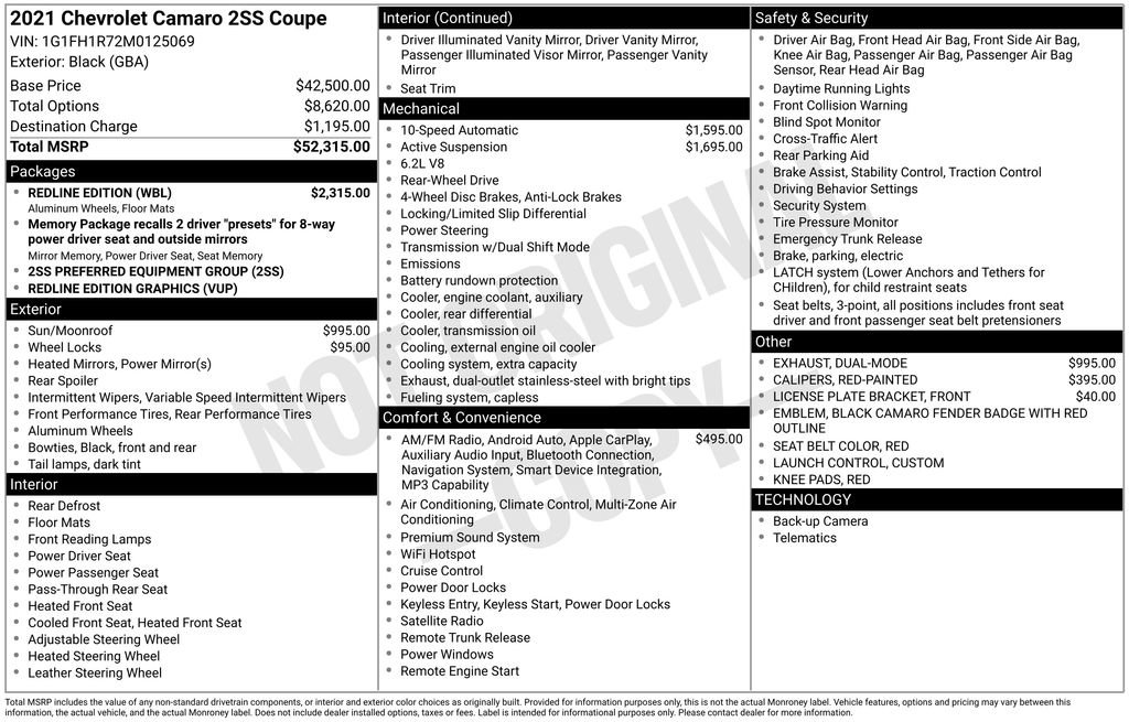 2021 Chevrolet Camaro SS