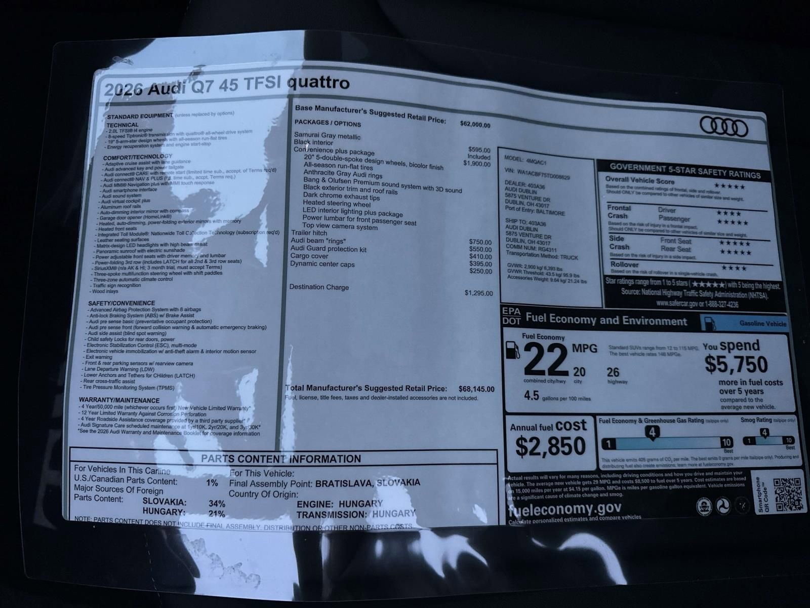 2026 Audi Q7 2.0T Premium