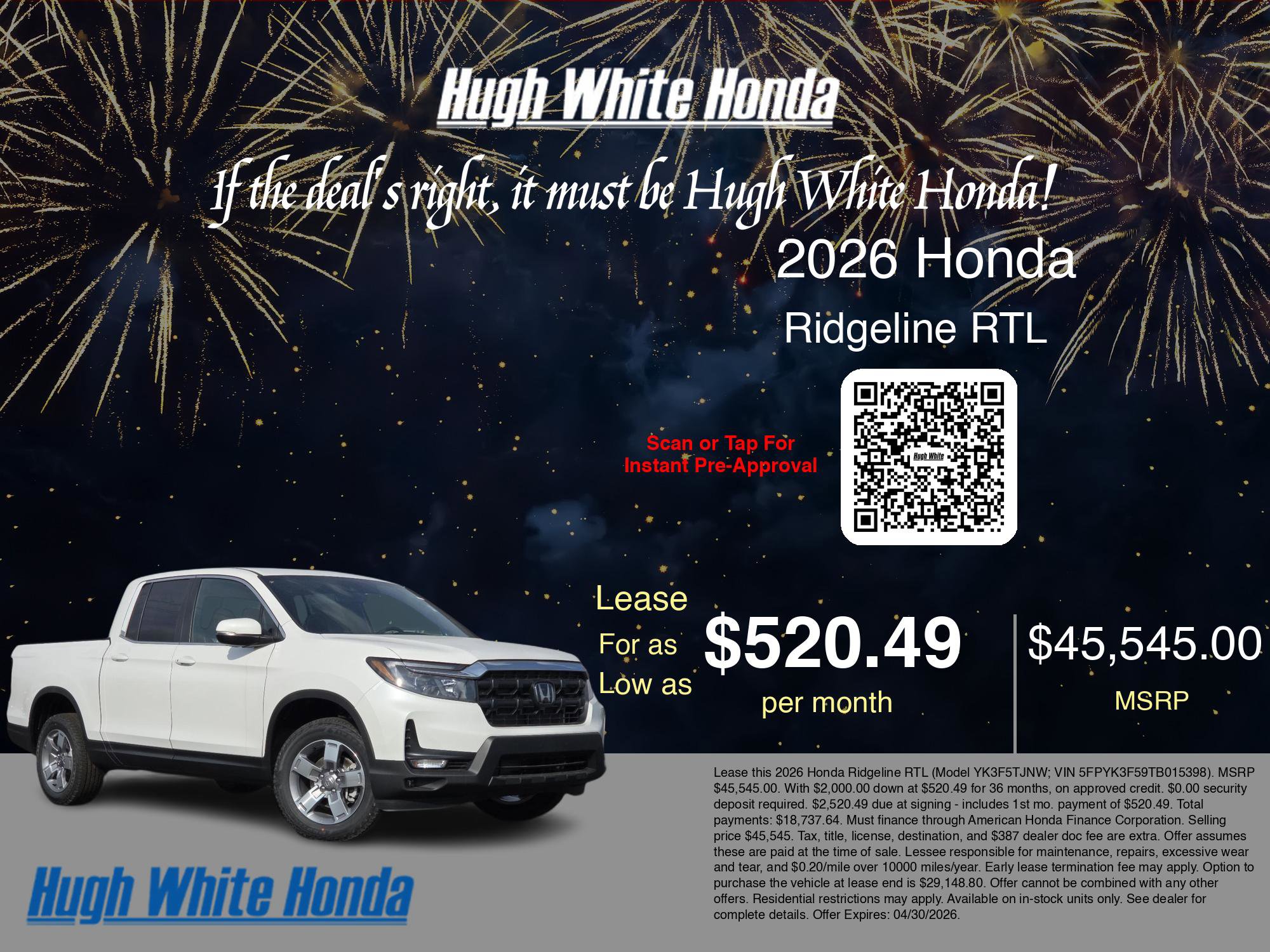 2026 Honda Ridgeline RTL