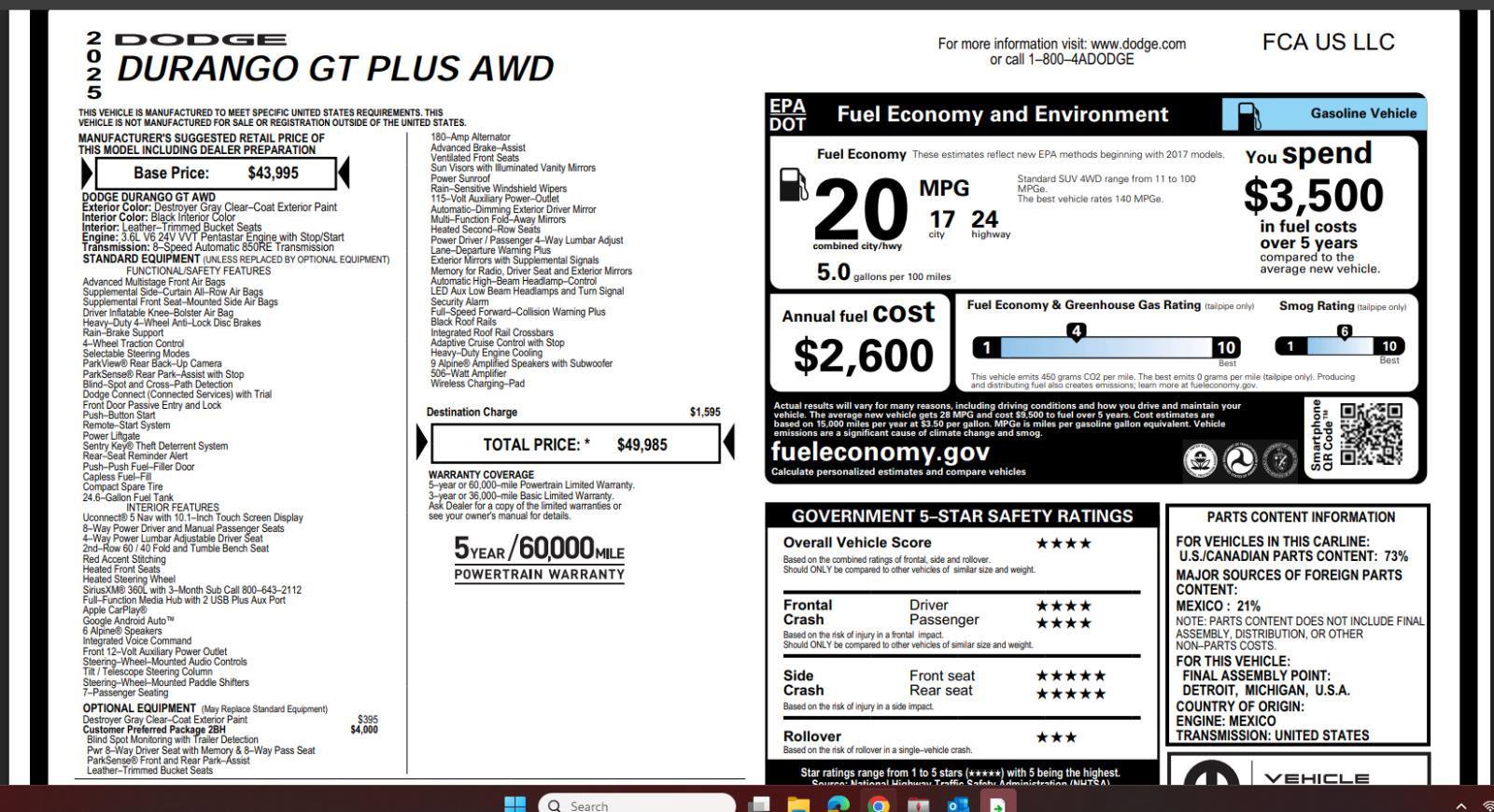 2025 Dodge Durango GT