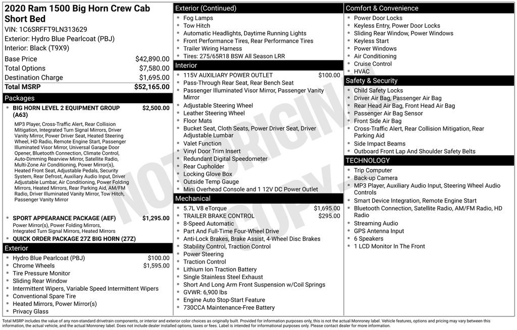 Used 2020 RAM 1500 Big Horn