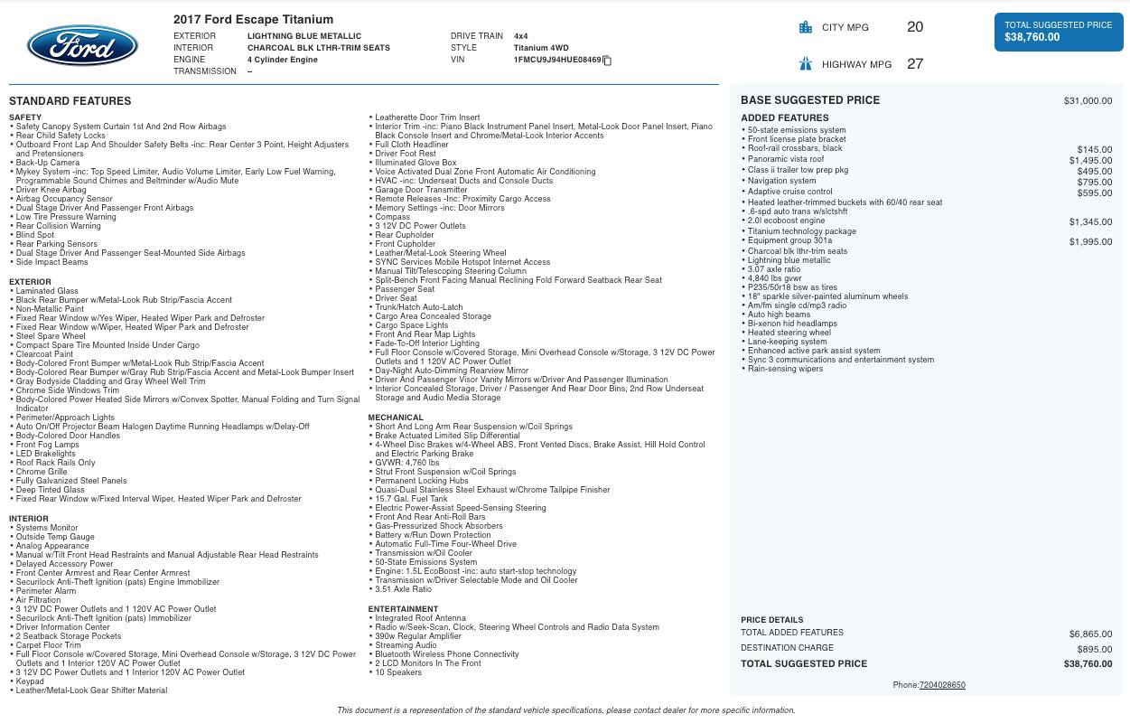 2017 Ford Escape Titanium