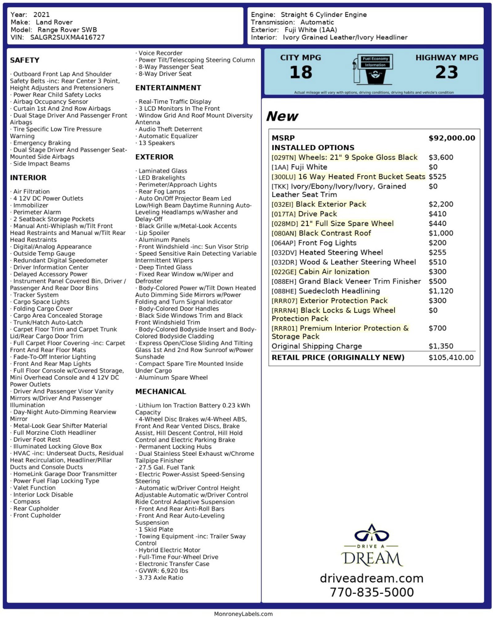 2021 Land Rover Range Rover