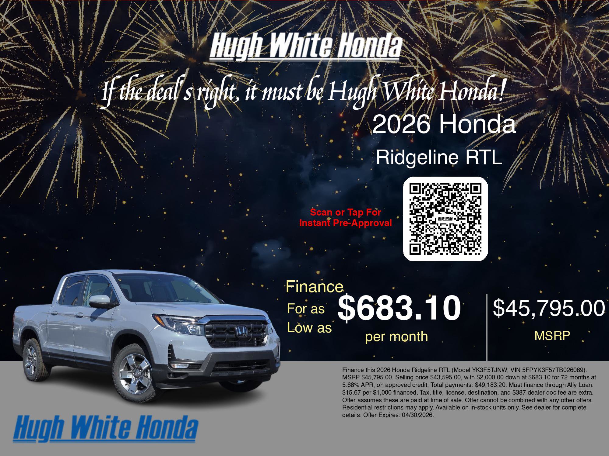 2026 Honda Ridgeline RTL