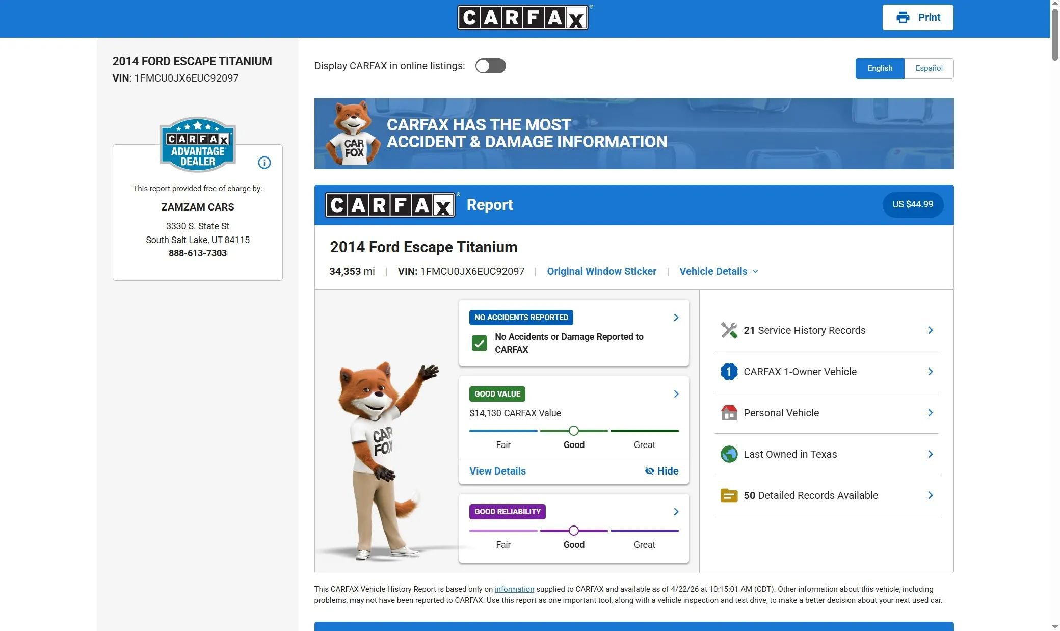 2014 Ford Escape Titanium