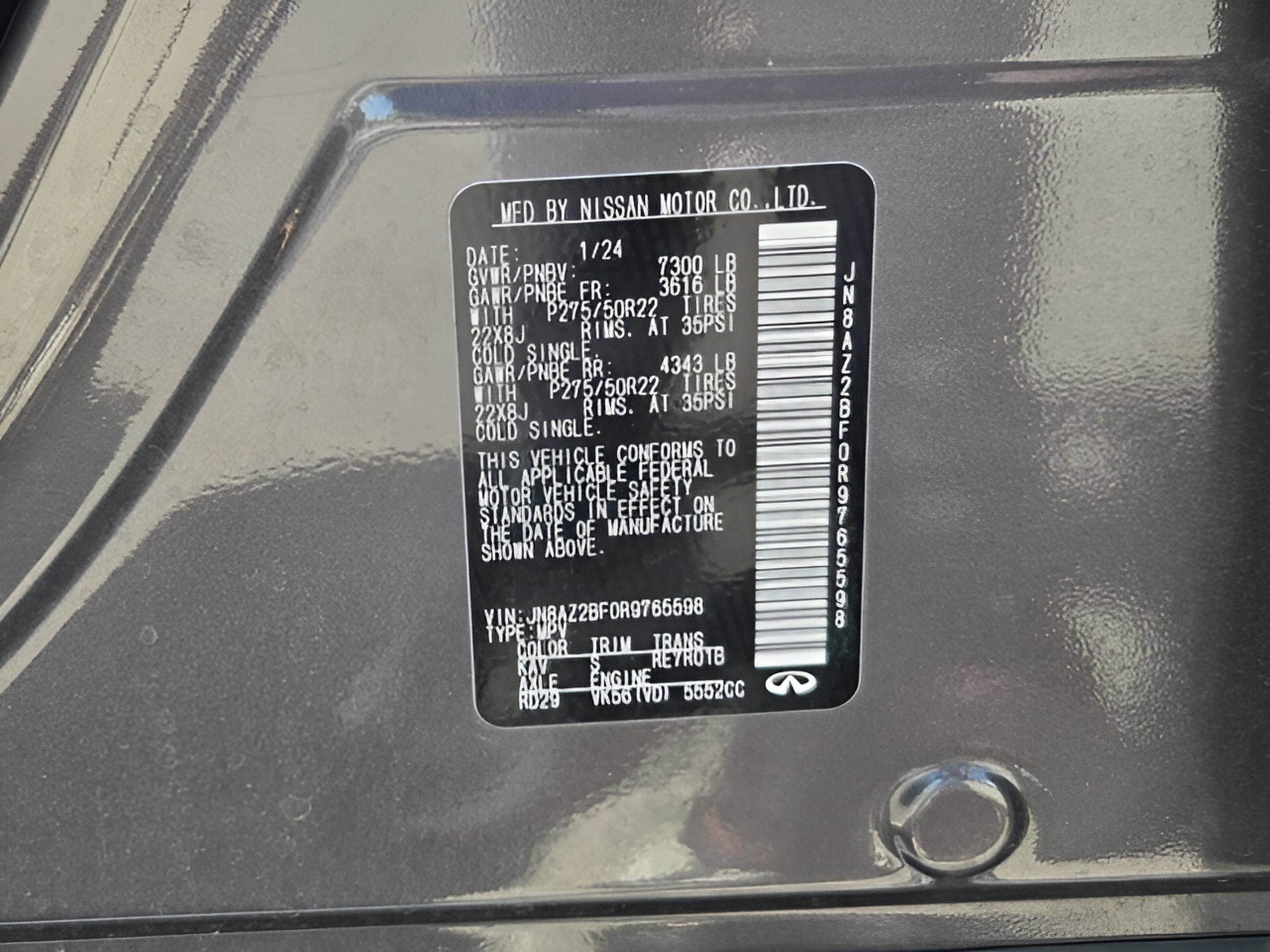 2024 INFINITI Qx80 Sensory