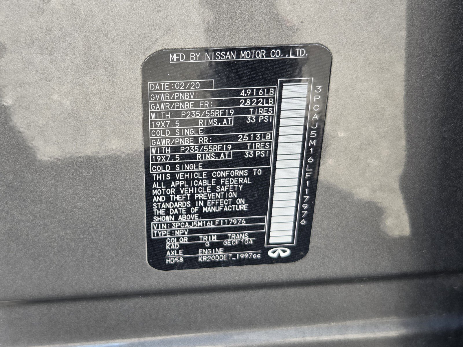 2020 INFINITI Qx50 Luxe