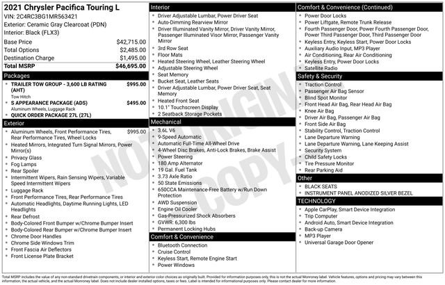 2021 Chrysler Pacifica Touring-L