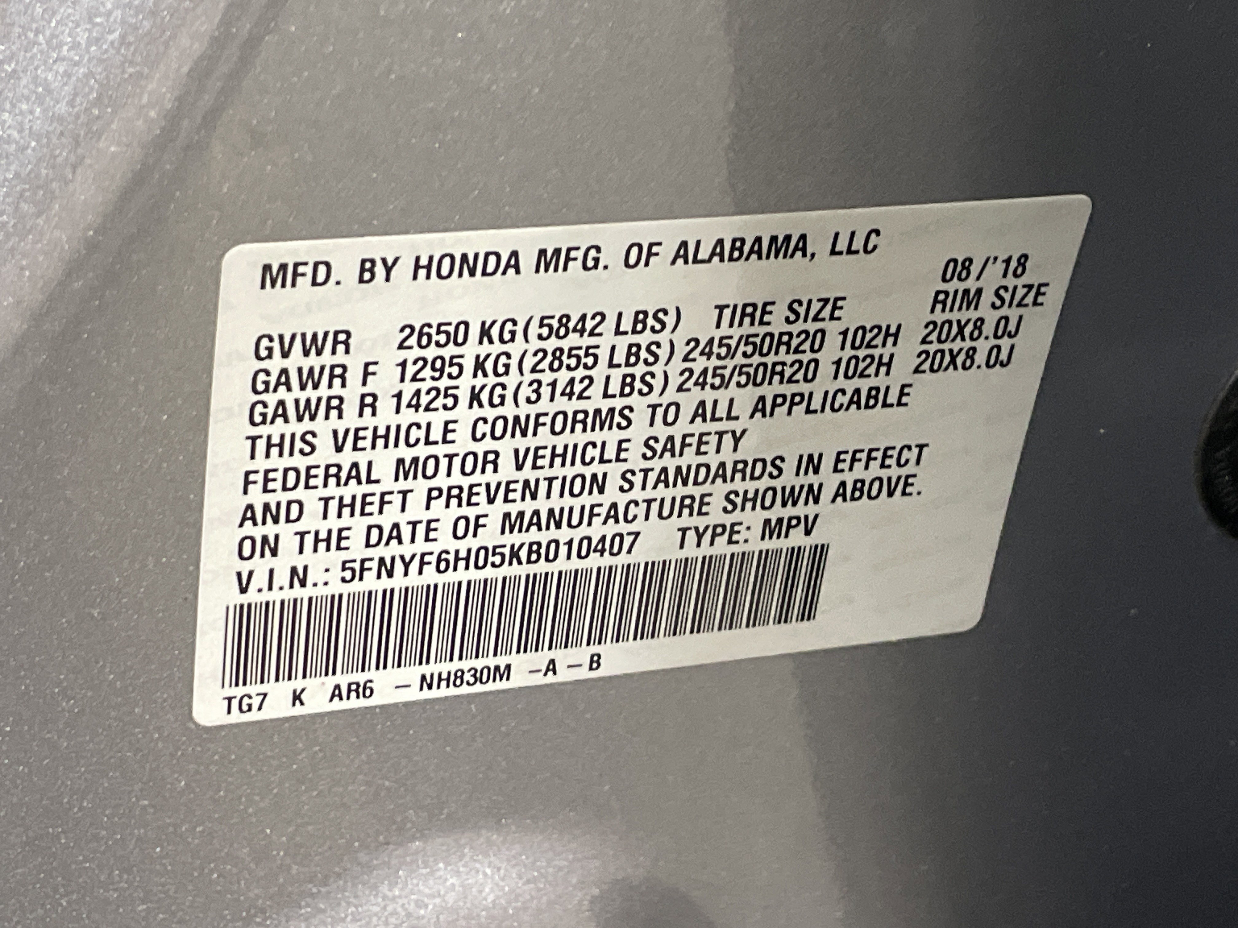 2019 Honda Pilot Elite