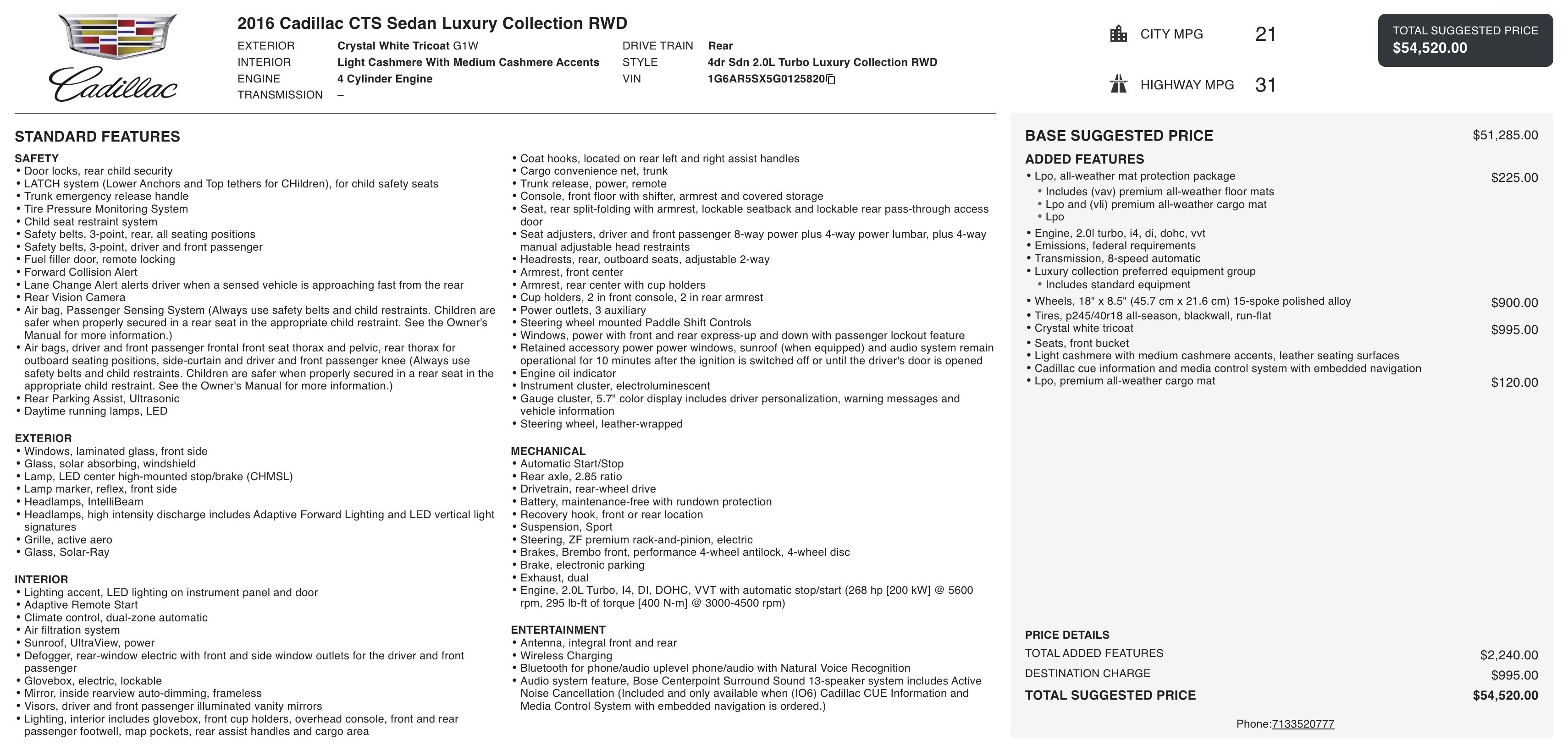 2016 Cadillac CTS Luxury