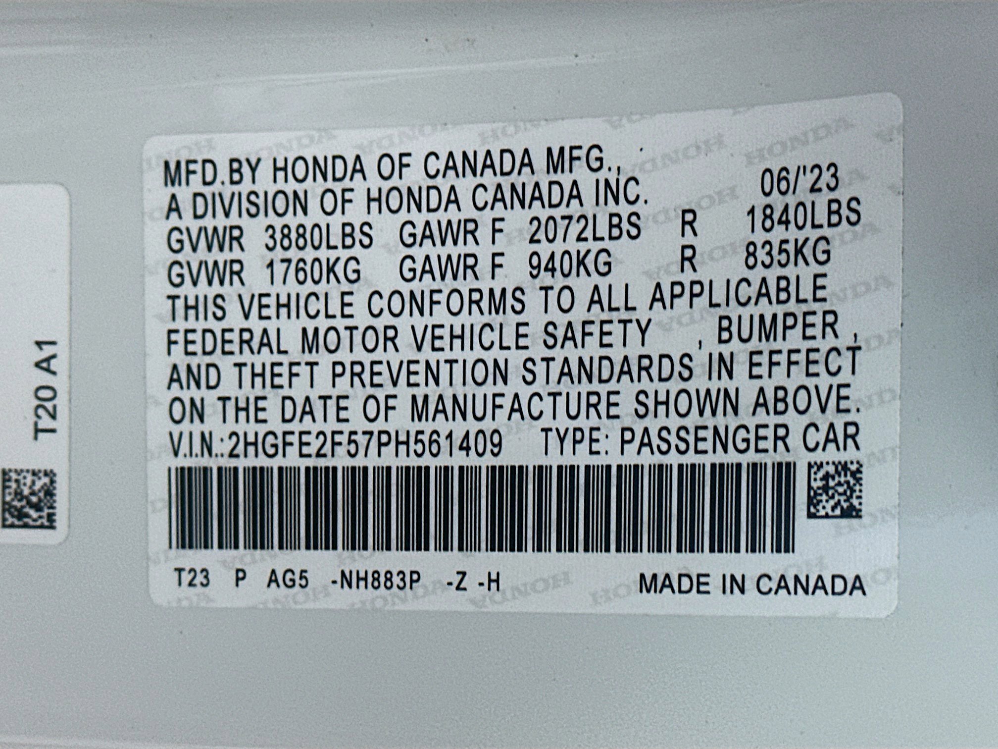 2023 Honda Civic Sport