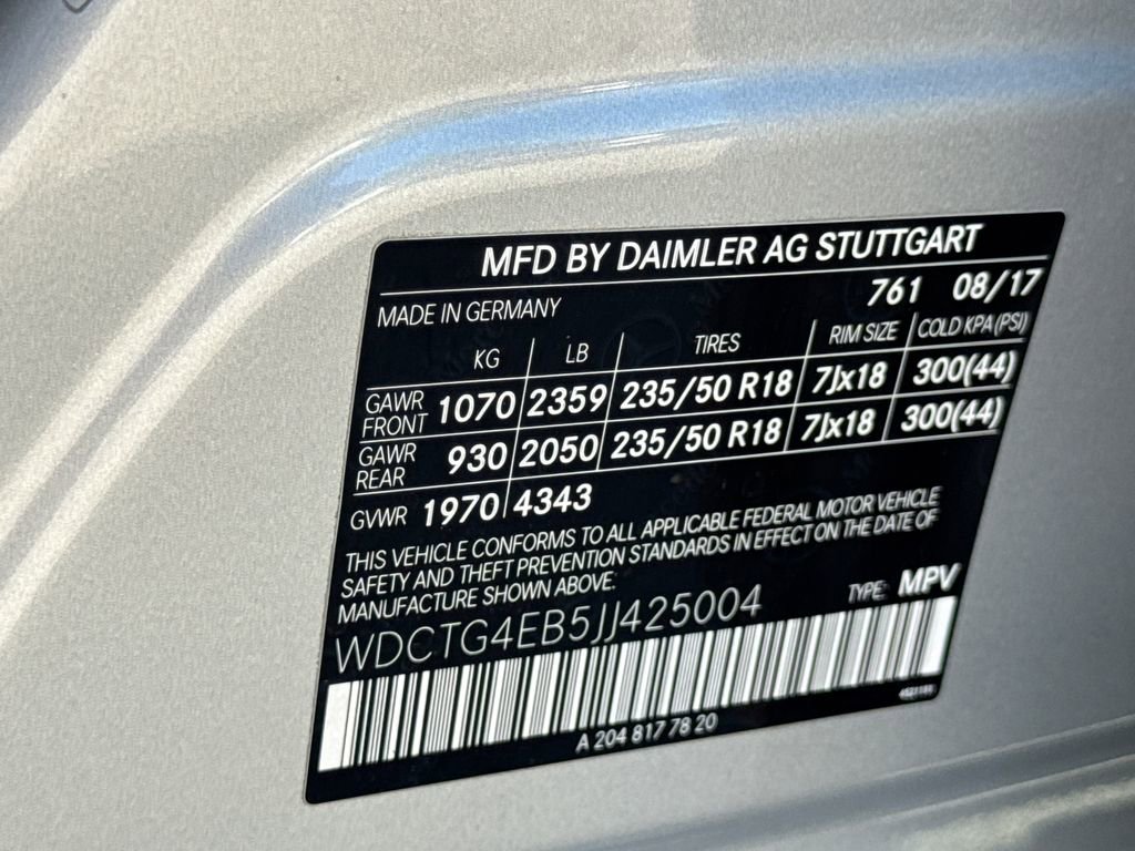 2018 Mercedes-Benz GLA 250