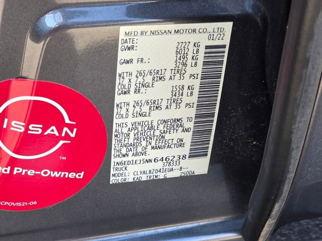 2022 Nissan Frontier SV