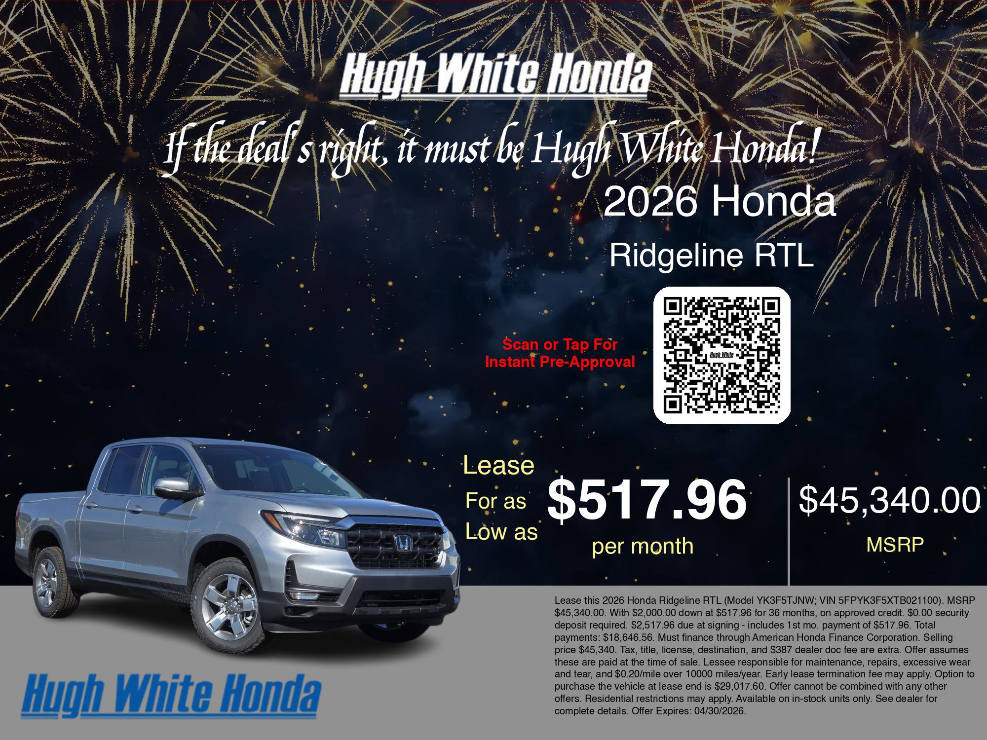 2026 Honda Ridgeline RTL