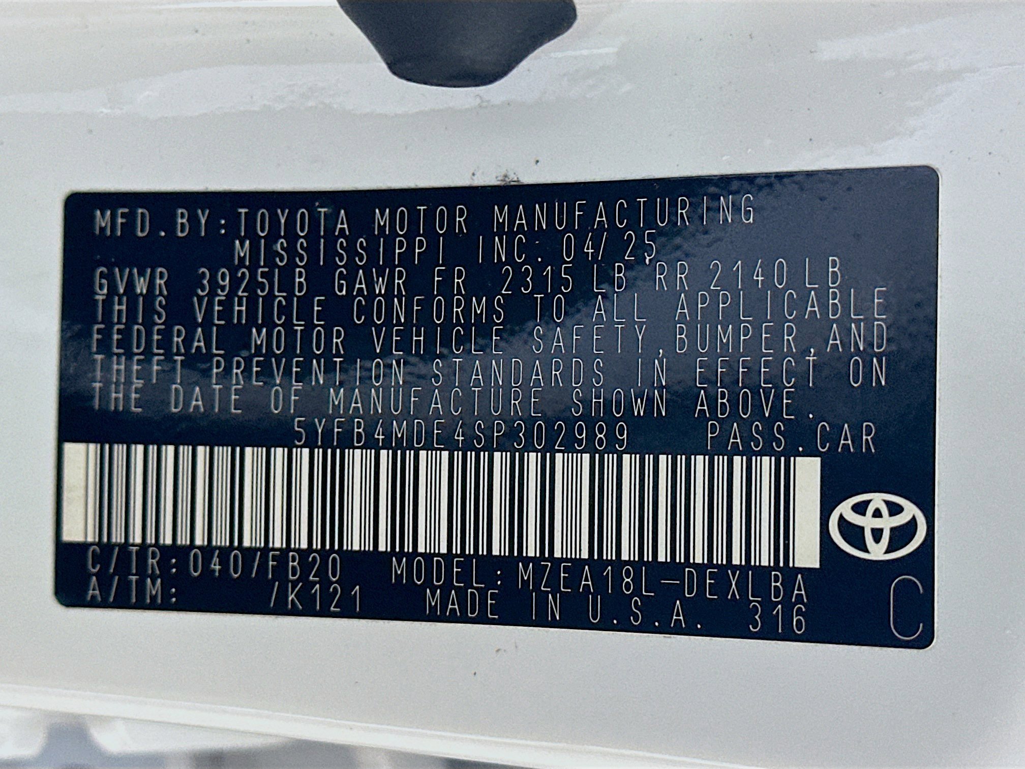 2025 Toyota Corolla LE