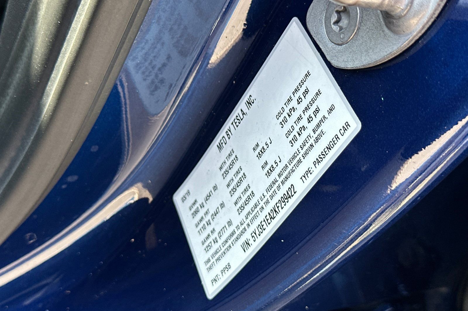 2019 Tesla Model 3 Standard Range Plus