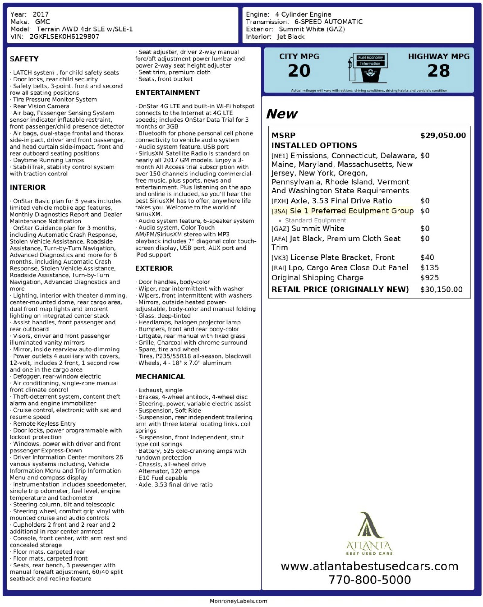 2017 GMC Terrain SLE