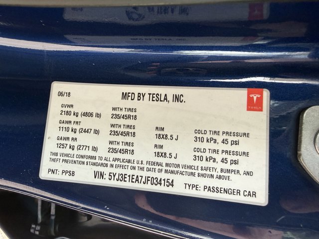 2018 Tesla Model 3 Long Range