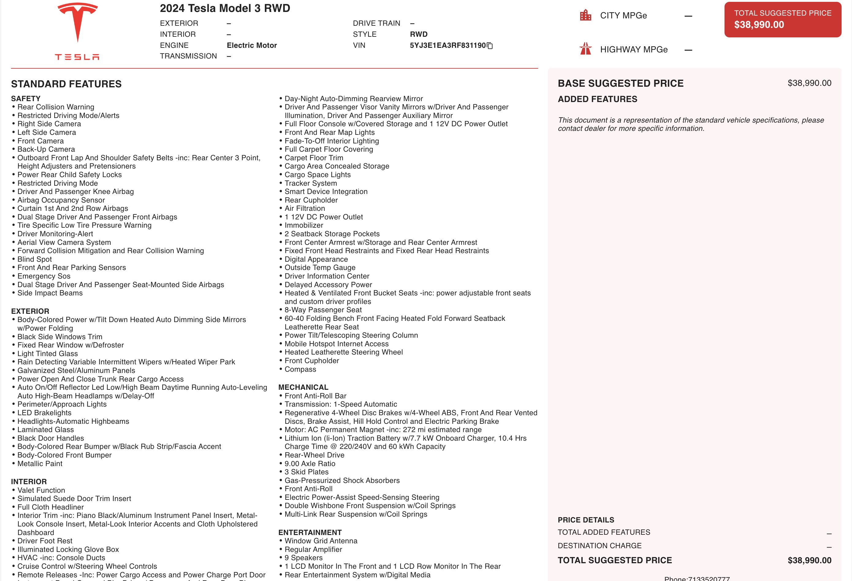 2024 Tesla Model 3 Long Range