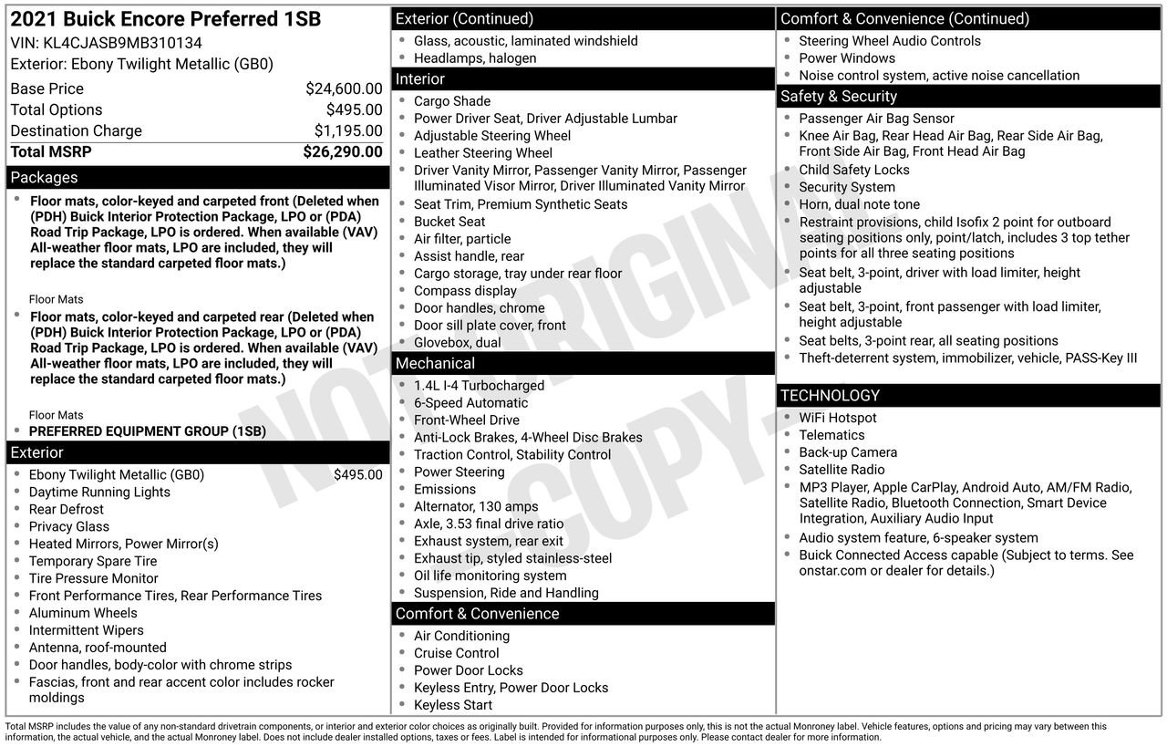 2021 Buick Encore Preferred