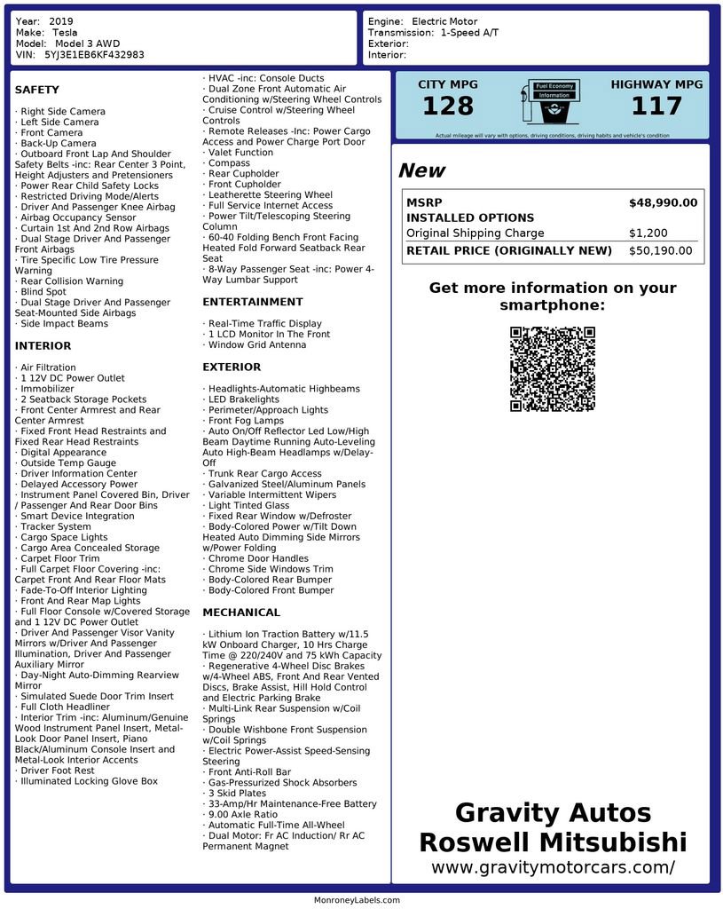 2019 Tesla Model 3 Long Range
