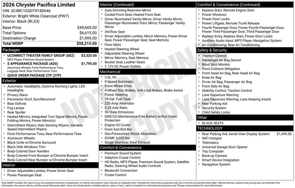2026 Chrysler Pacifica Limited