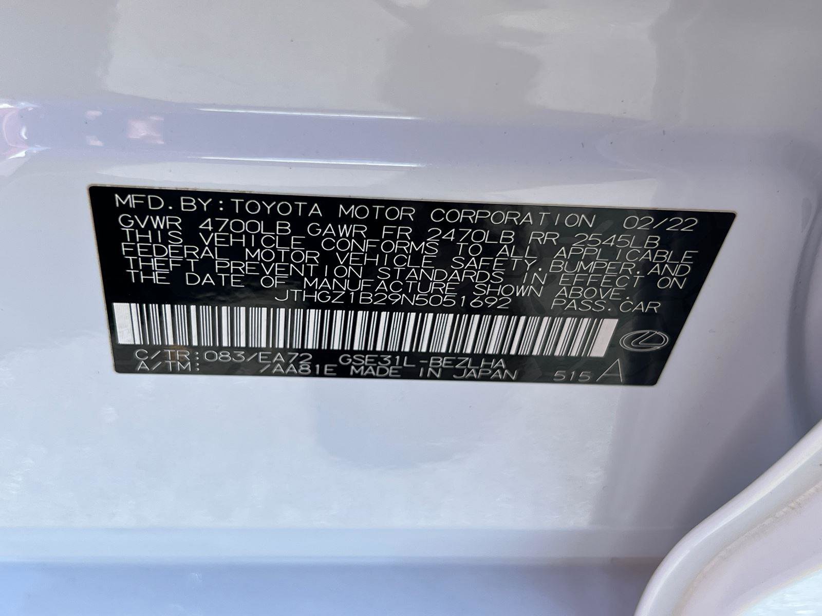 2022 Lexus IS 350 F Sport