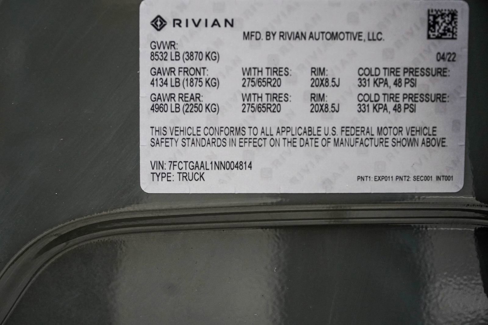 2022 Rivian R1T Launch Edition