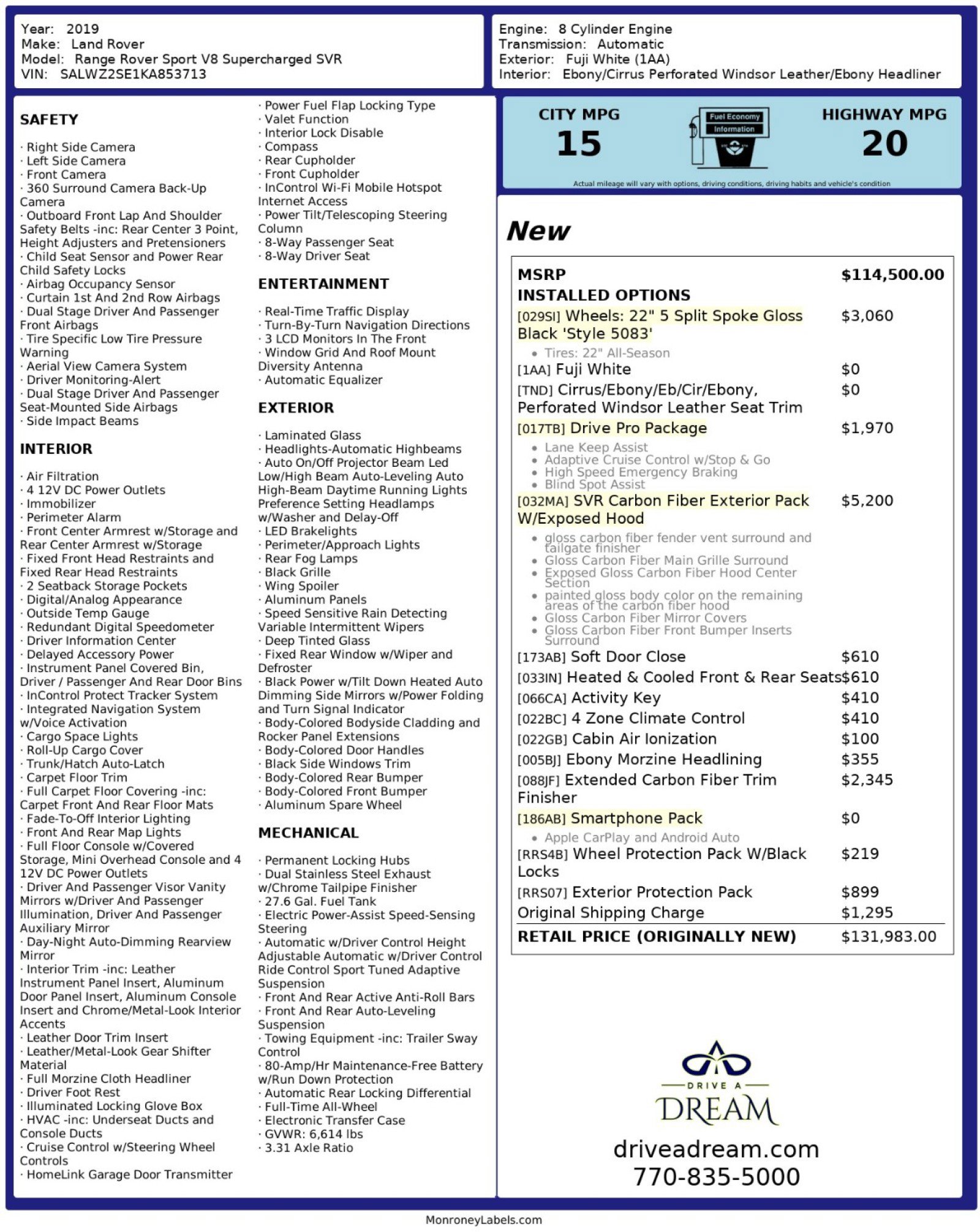 2019 Land Rover Range Rover Sport SVR